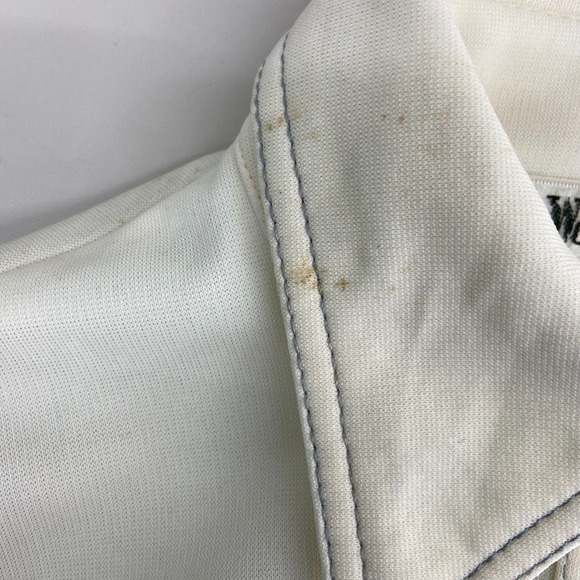 VTG 1960s World Knits White Blue Floral Print Button Front Jacket Womens Size 10 - Picture 6 of 8